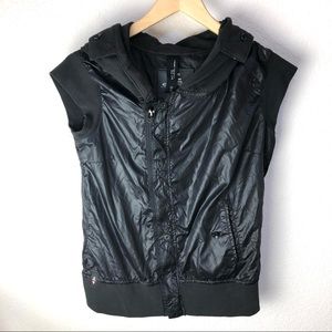 G-Star Raw Womens Polyamide Hooded Vest Black Size Medium